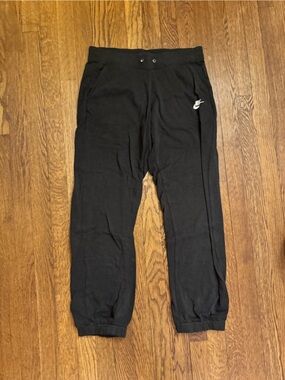 Nike Black Jogger Sweatpants with White Swoosh